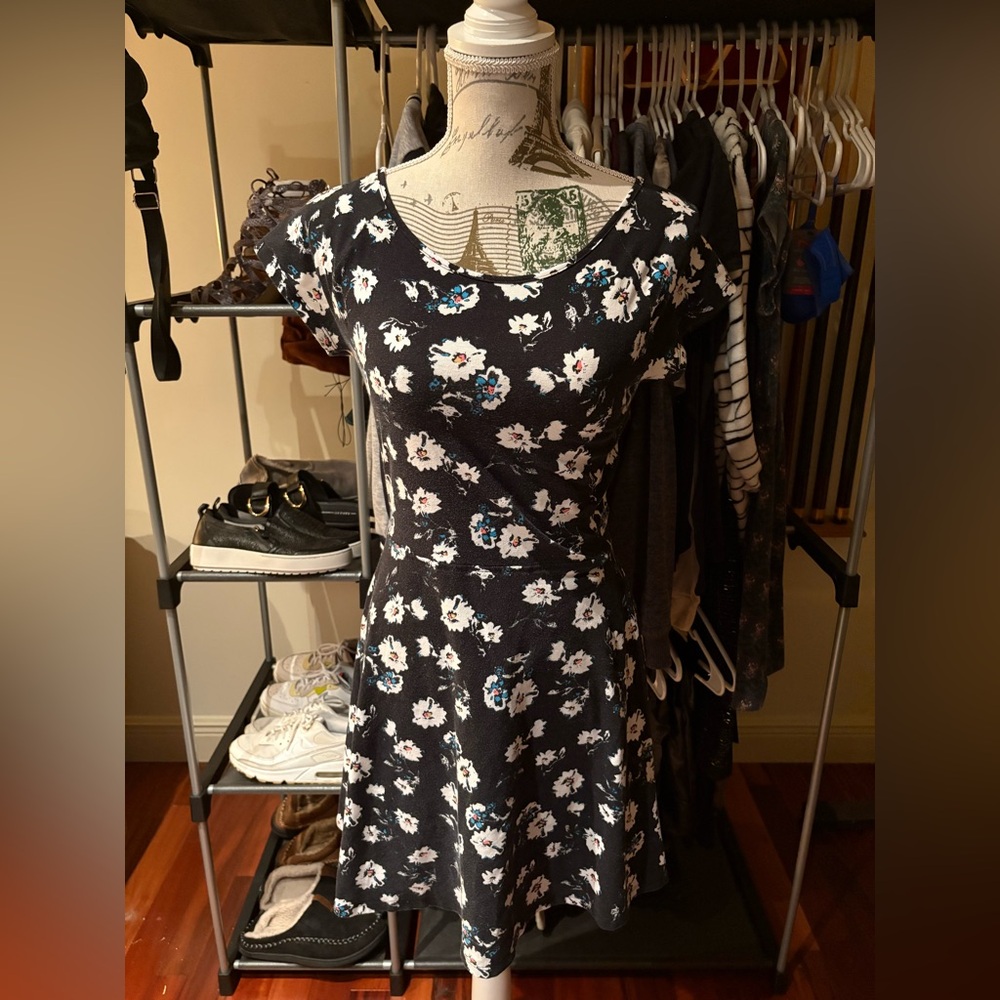 SO Black Floral Mini Dress